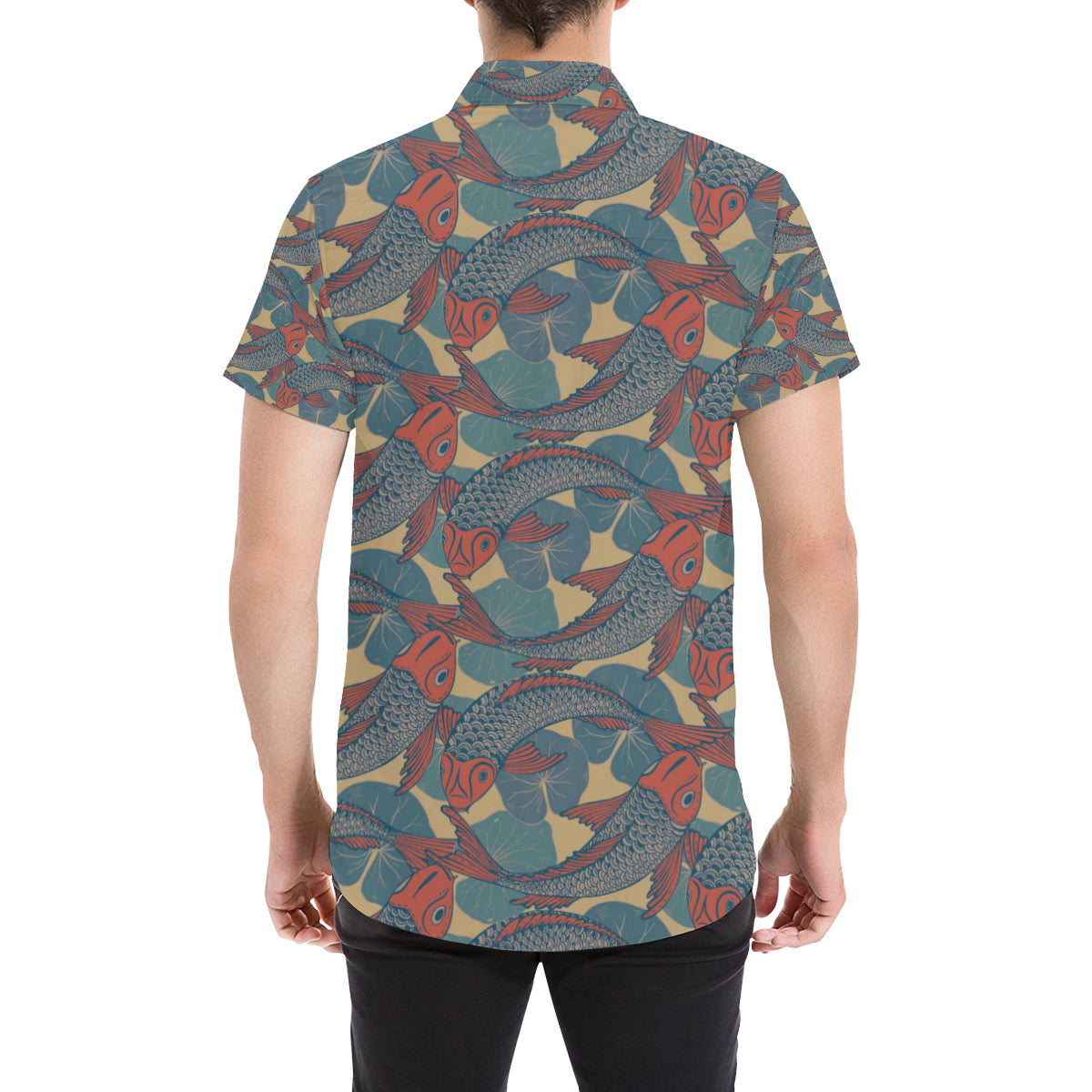 Pisces Pattern Print Design A01 Men's Short Sleeve Button Up Shirt
