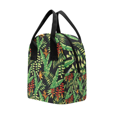 Hawaiian Flower Tropical Palm Leaves Insulated Lunch Bag