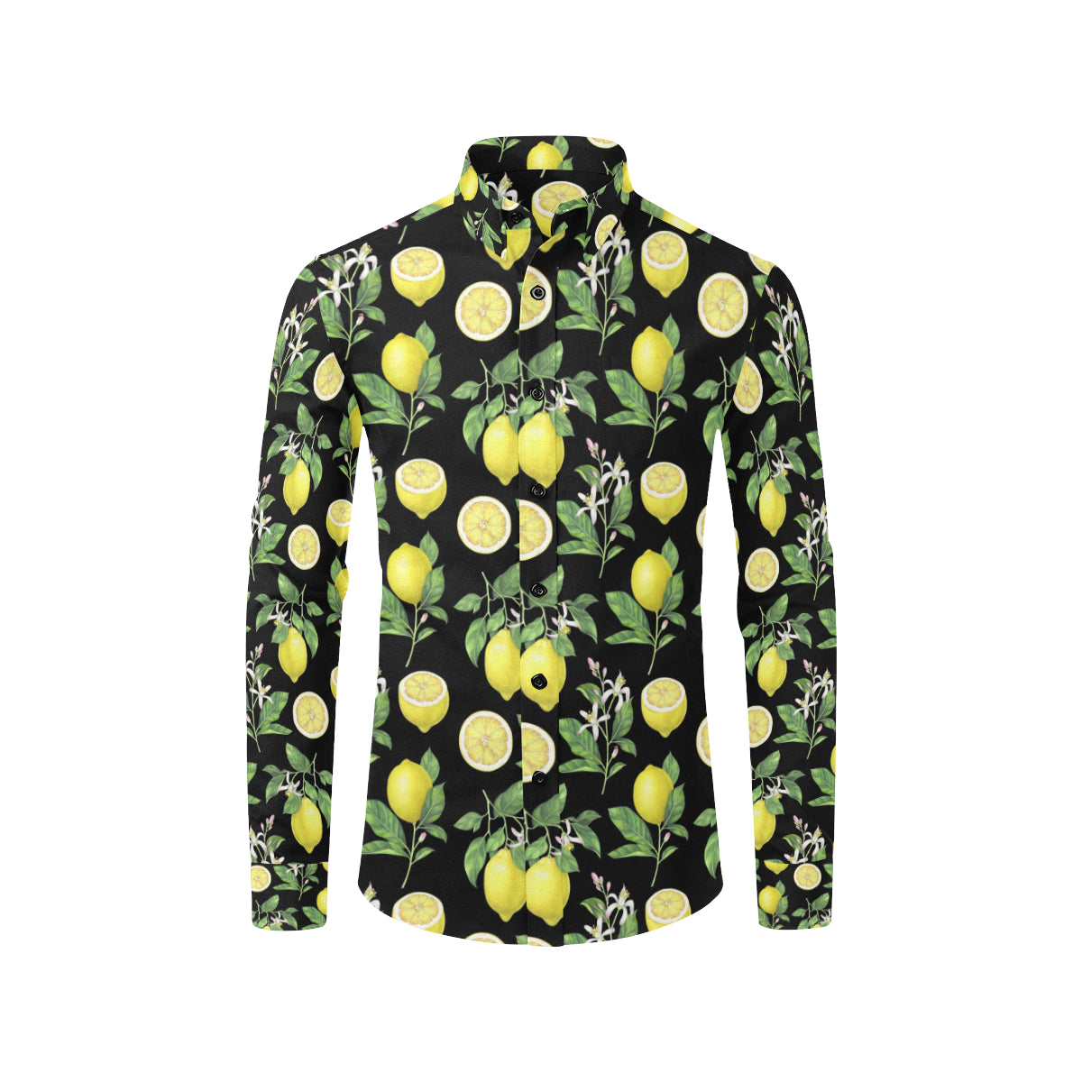 Lemon Pattern Print Design LM02 Men's Long Sleeve Shirt