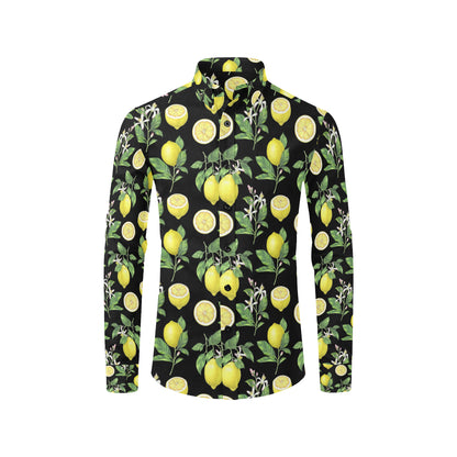 Lemon Pattern Print Design LM02 Men's Long Sleeve Shirt