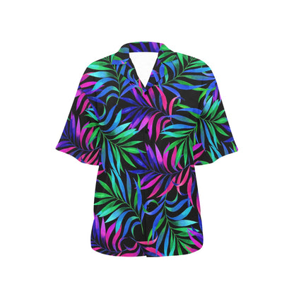 Tropical Flower Pattern Print Design TF010 Women's Hawaiian Shirt