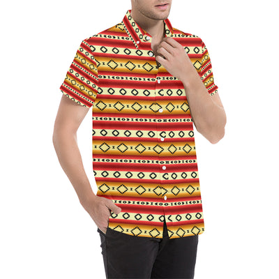 Serape Themed Men's Short Sleeve Button Up Shirt