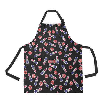 Lipstick Pattern Print Design LT01 Apron with Pocket