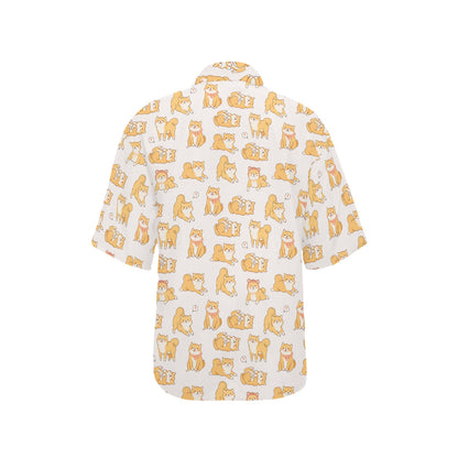 Shiba Inu Print Design LKS308 Women's Hawaiian Shirt
