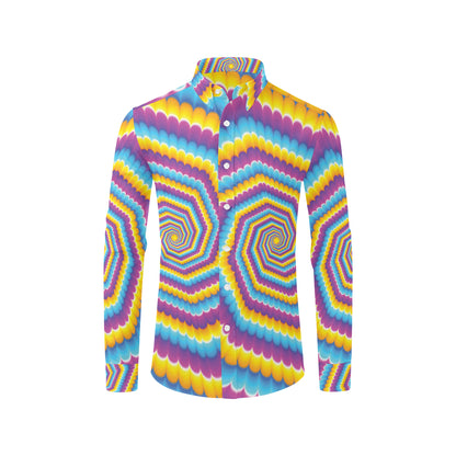 Optical illusion Pattern Print Design A04 Men's Long Sleeve Shirt