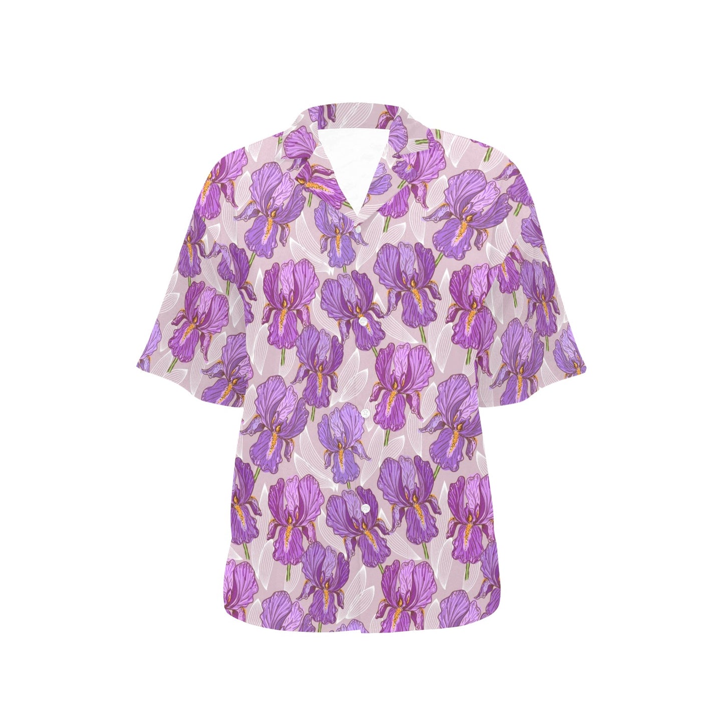 Iris Pattern Print Design IR05 Women's Hawaiian Shirt