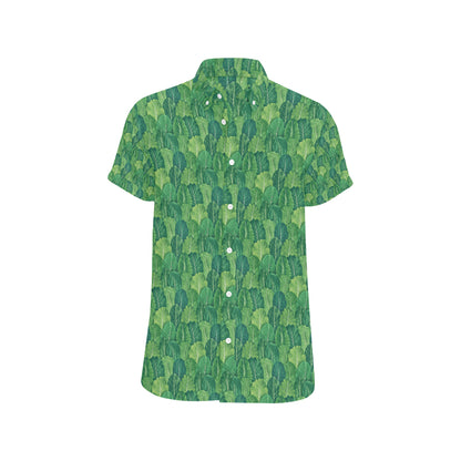 Cabbage Pattern Print Design 02 Men's Short Sleeve Button Up Shirt