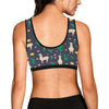 Llama Cactus Pattern Print Design 012 Sports Bra