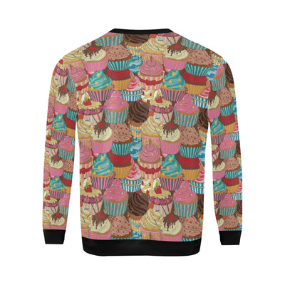 Cupcake Pattern Print Design CP01 Men Long Sleeve Sweatshirt