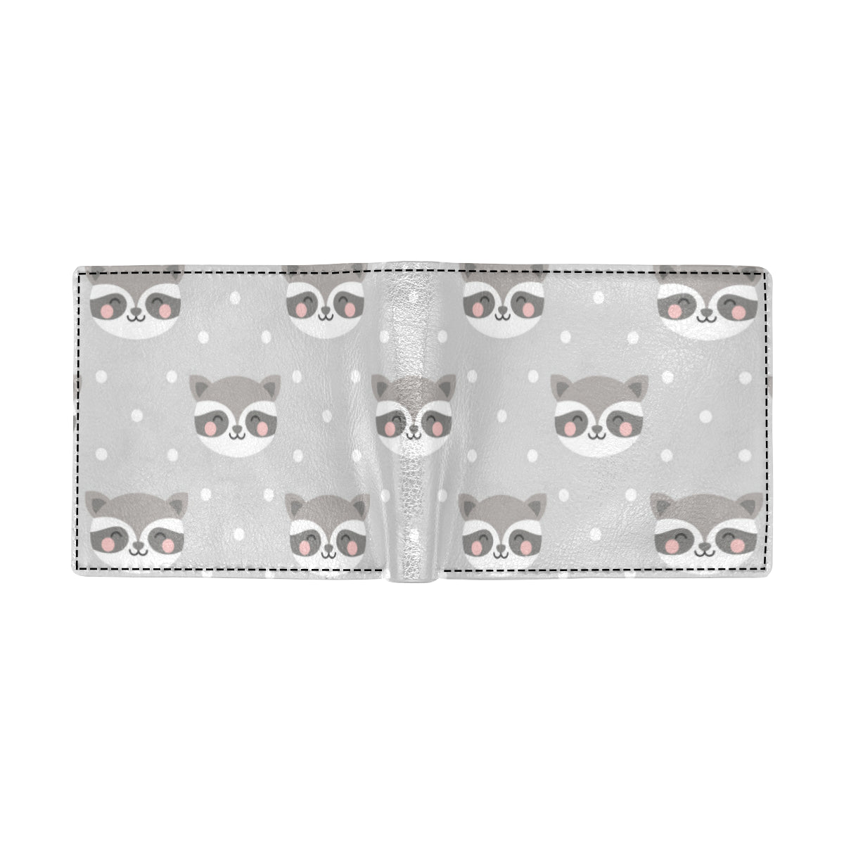 Raccoon Pattern Print Design A04 Men's ID Card Wallet
