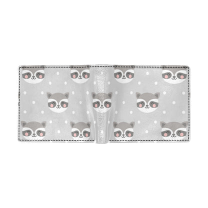 Raccoon Pattern Print Design A04 Men's ID Card Wallet