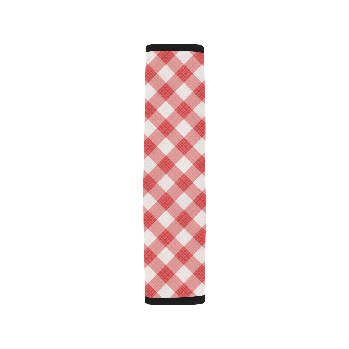 Gingham Red Pattern Print Design 01 Car Seat Belt Cover