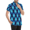 Buddha Head Mandala Men's Short Sleeve Button Up Shirt