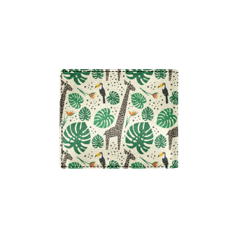 Rainforest Giraffe Pattern Print Design A02 Men's ID Card Wallet