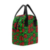 Red Hibiscus Embroidered Pattern Print Design HB03 Insulated Lunch Bag