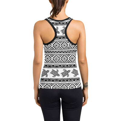 Sea Turtle Tribal Aztec Women's Racerback Tank Top