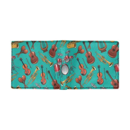 Drum Set Pattern Print Design 01 Men's ID Card Wallet