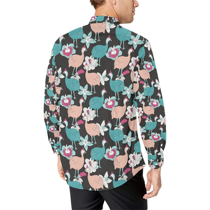 Guinea Fowl Pattern Print Design 03 Men's Long Sleeve Shirt