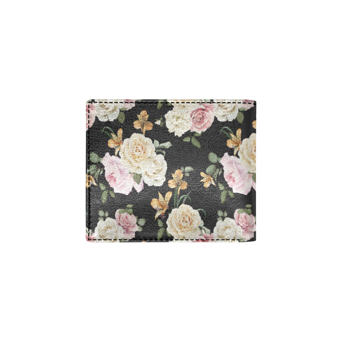 Rose Pattern Print Design A01 Men's ID Card Wallet