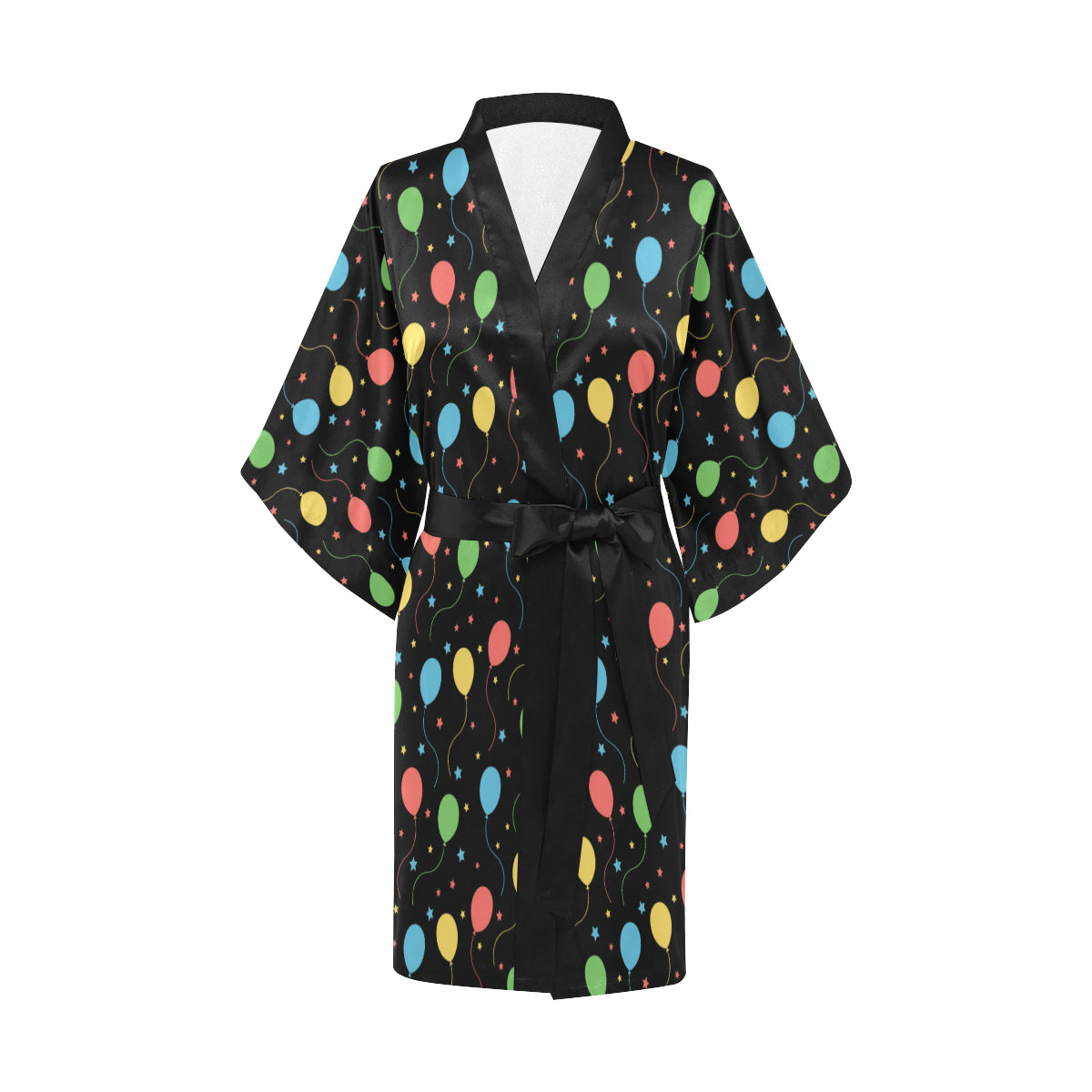 Ballon Colorful Pattern Print Design 04 Women's Short Kimono