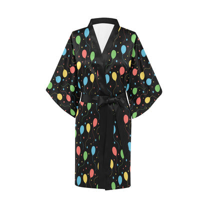 Ballon Colorful Pattern Print Design 04 Women's Short Kimono
