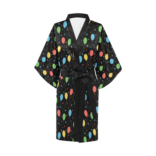 Ballon Colorful Pattern Print Design 04 Women's Short Kimono