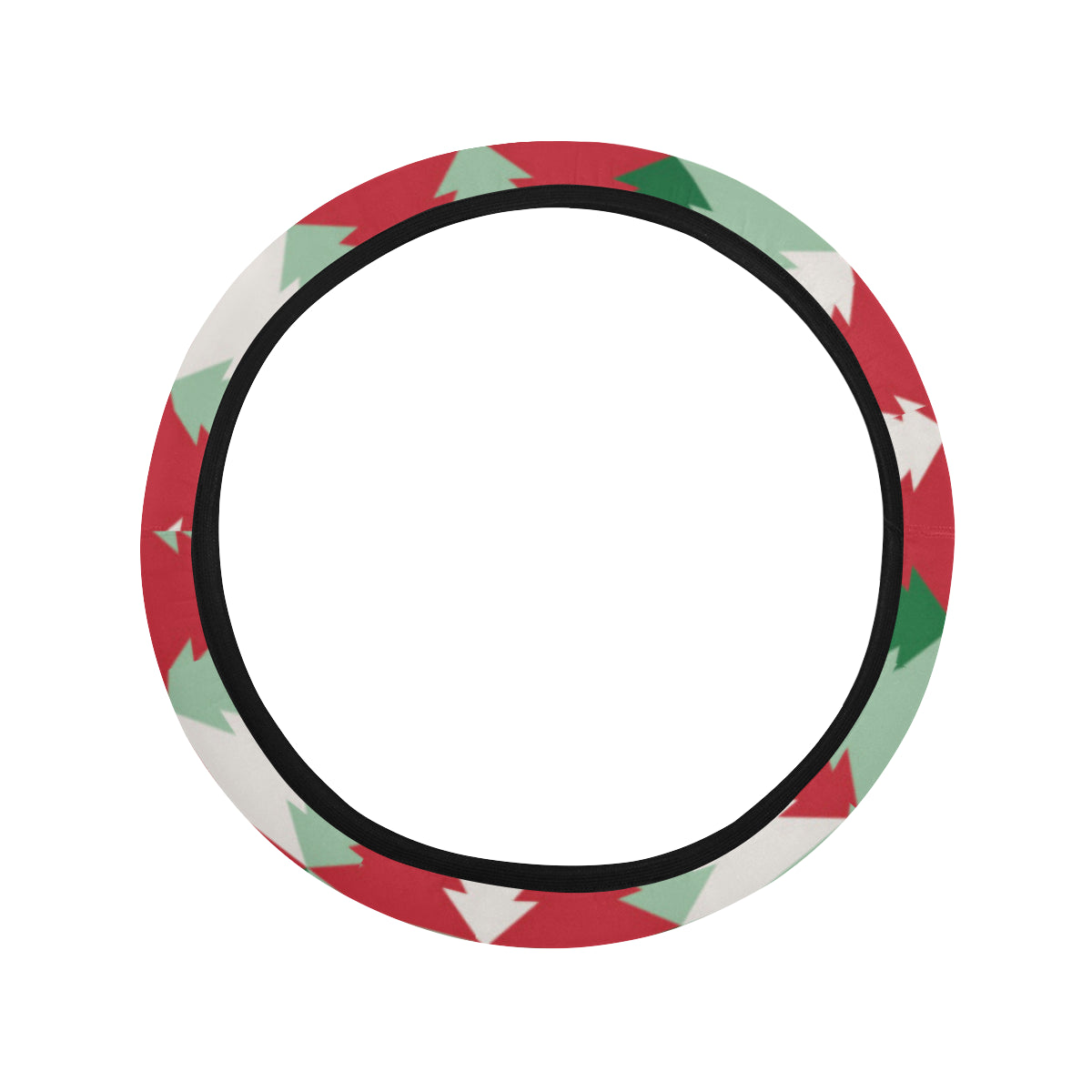Christmas Tree Pattern Print Design 01 Steering Wheel Cover with Elastic Edge