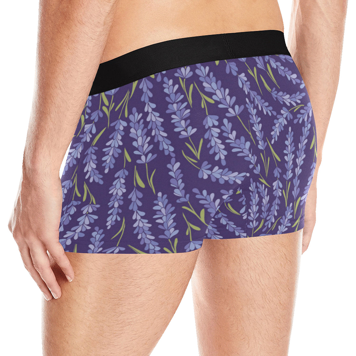 Lavender Pattern Print Design 03 Men's Boxer Briefs