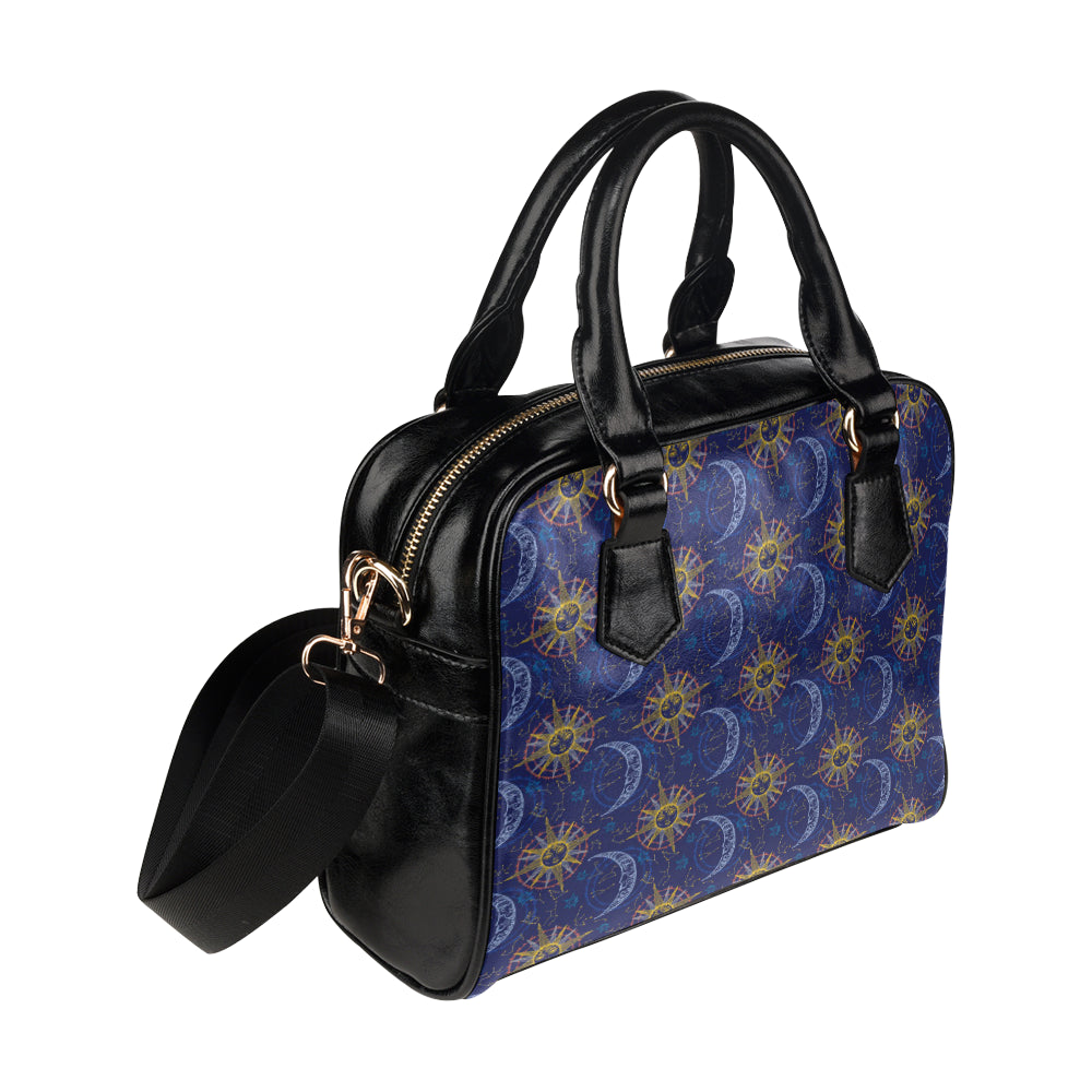 Celestial Moon Sun Pattern Print Design 01 Shoulder Handbag