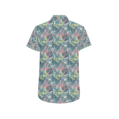 Butterfly Pattern Print Design 01 Men's Short Sleeve Button Up Shirt