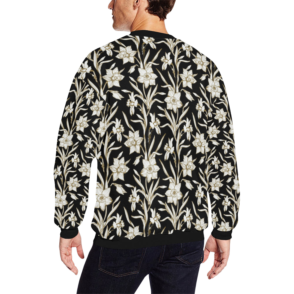 Daffodils Pattern Print Design DF06 Men Long Sleeve Sweatshirt