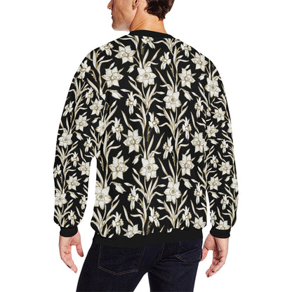 Daffodils Pattern Print Design DF06 Men Long Sleeve Sweatshirt