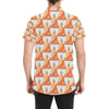 Buddha Pattern Print Men's Short Sleeve Button Up Shirt