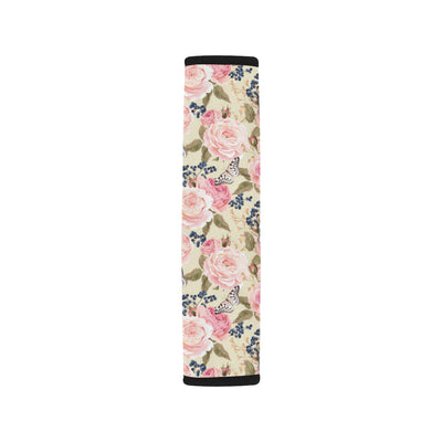 Floral Pink Butterfly Print Car Seat Belt Cover