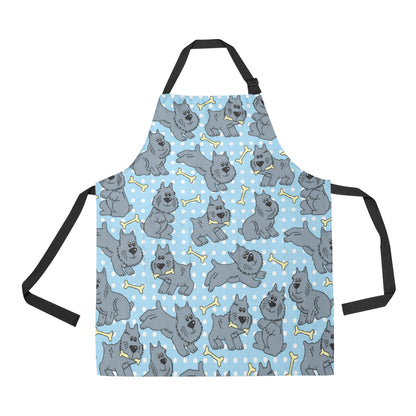 Schnauzers Pattern Print Design A02 Apron with Pocket