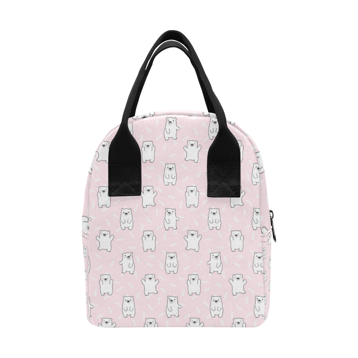 Polar Bear Pattern Print Design PB09 Insulated Lunch Bag