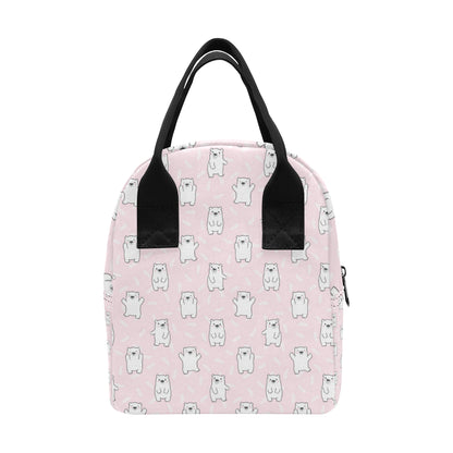 Polar Bear Pattern Print Design PB09 Insulated Lunch Bag