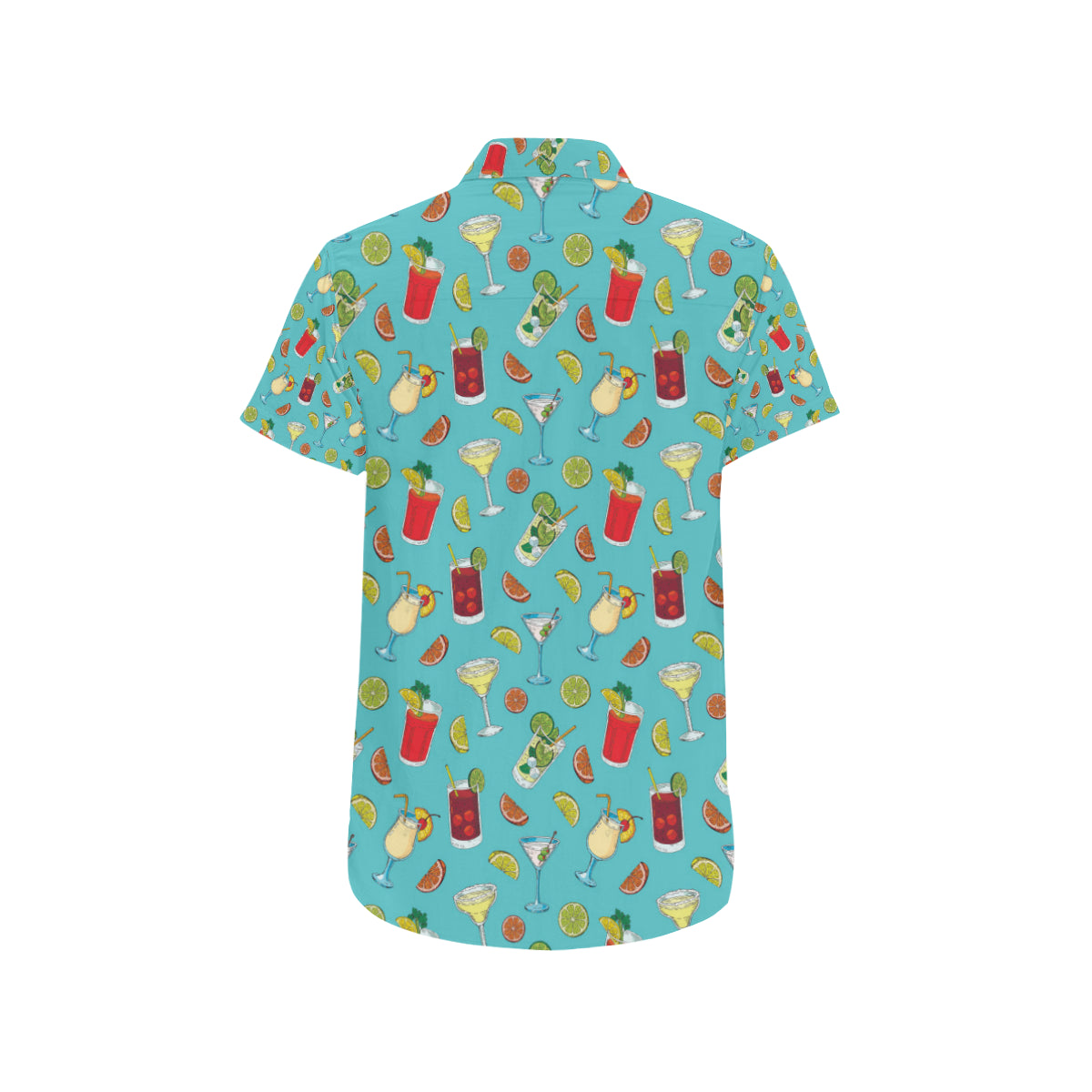 Cocktail Pattern Print Design 05 Men's Short Sleeve Button Up Shirt