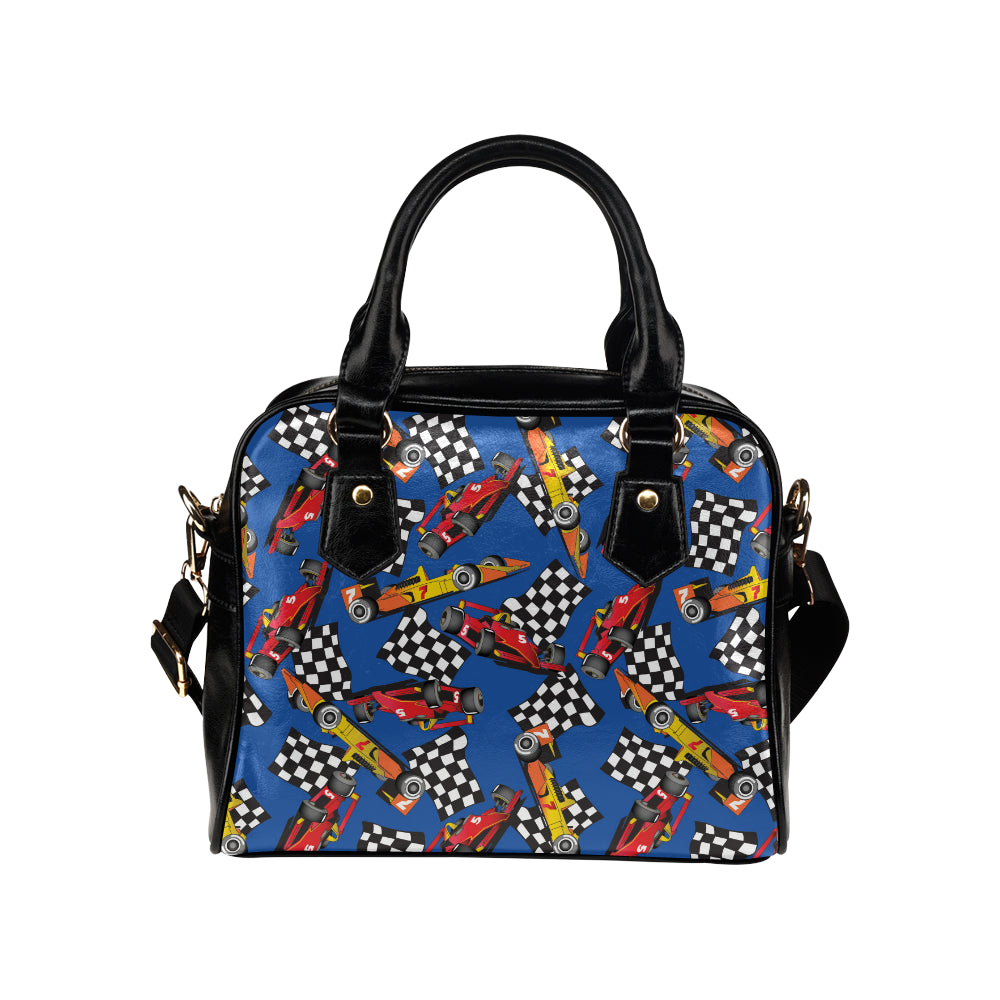 Racing Pattern Print Design A01 Shoulder Handbag