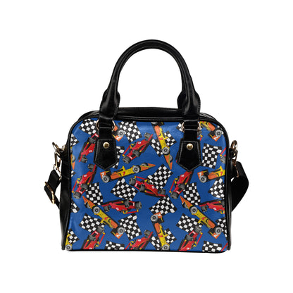 Racing Pattern Print Design A01 Shoulder Handbag