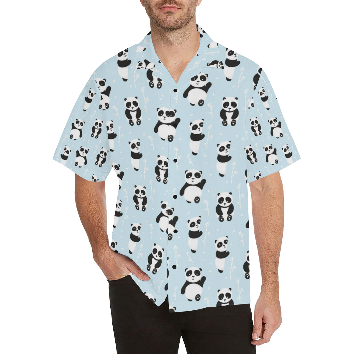 Panda Pattern Print Design A01 Men's Hawaiian Shirt