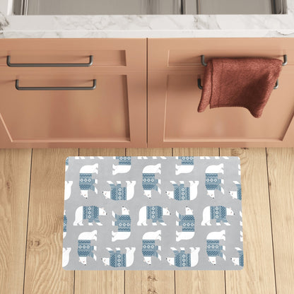 Polar Bear Pattern Print Design A03 Kitchen Mat