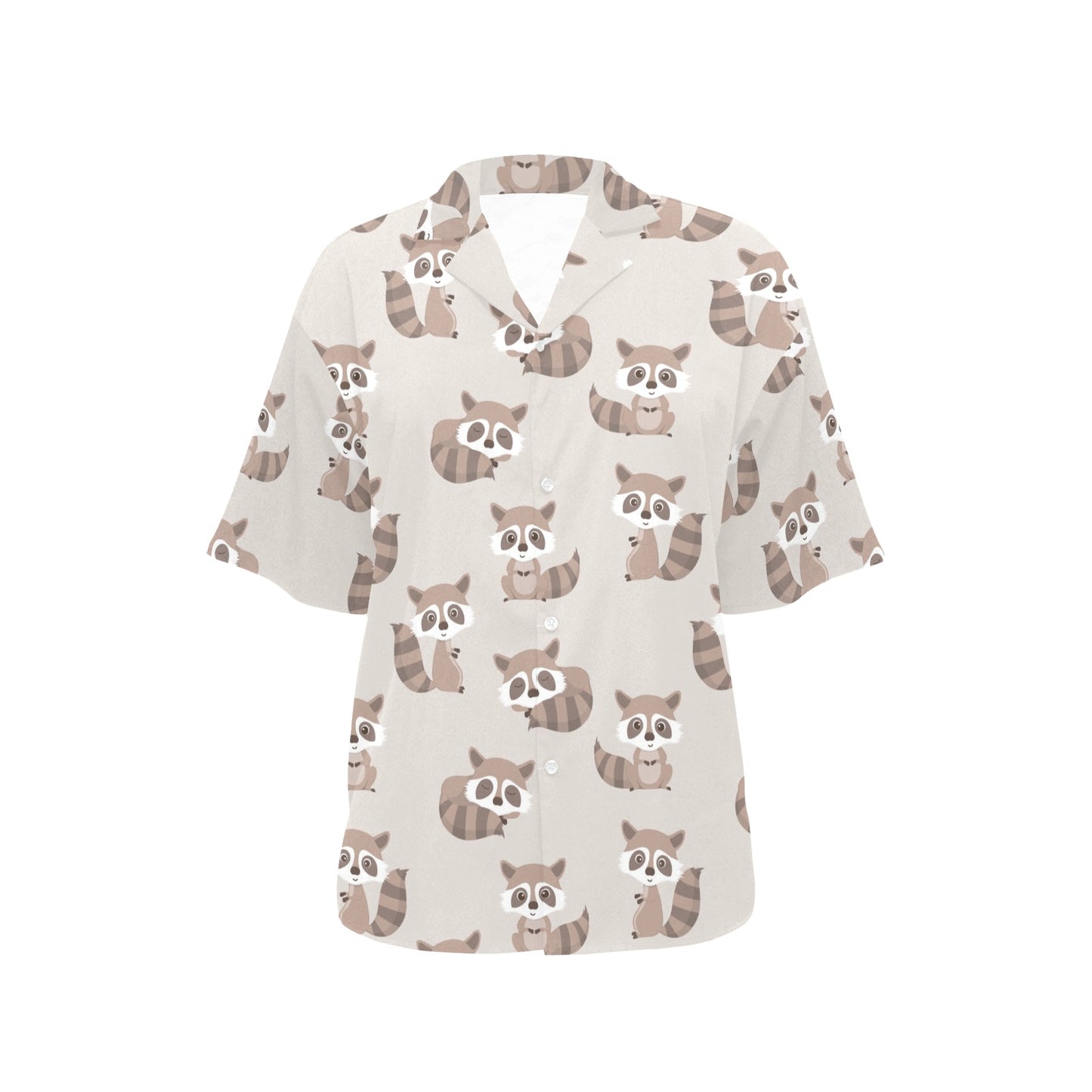 Raccoon Pattern Print Design A05 Women's Hawaiian Shirt