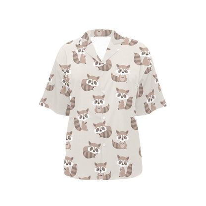 Raccoon Pattern Print Design A05 Women's Hawaiian Shirt