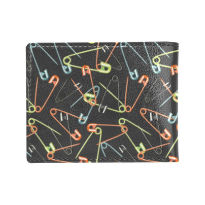 Safety Pin Print Design LKS301 Men's ID Card Wallet