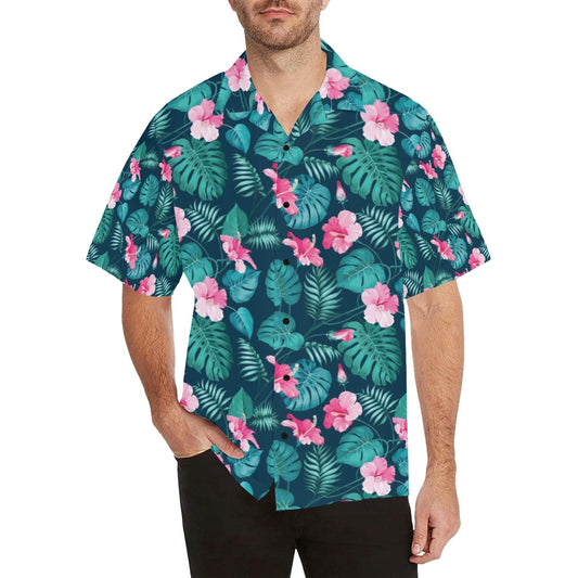 Summer Floral Print Design LKS301 Men's Hawaiian Shirt