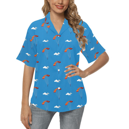 Skydiving Pattern Print Design 02 Women's Hawaiian Shirt