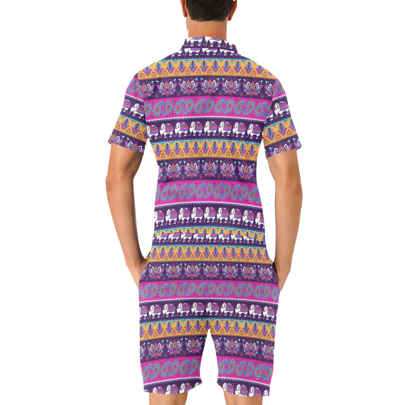 Boho Indian Style Pattern Men's Romper