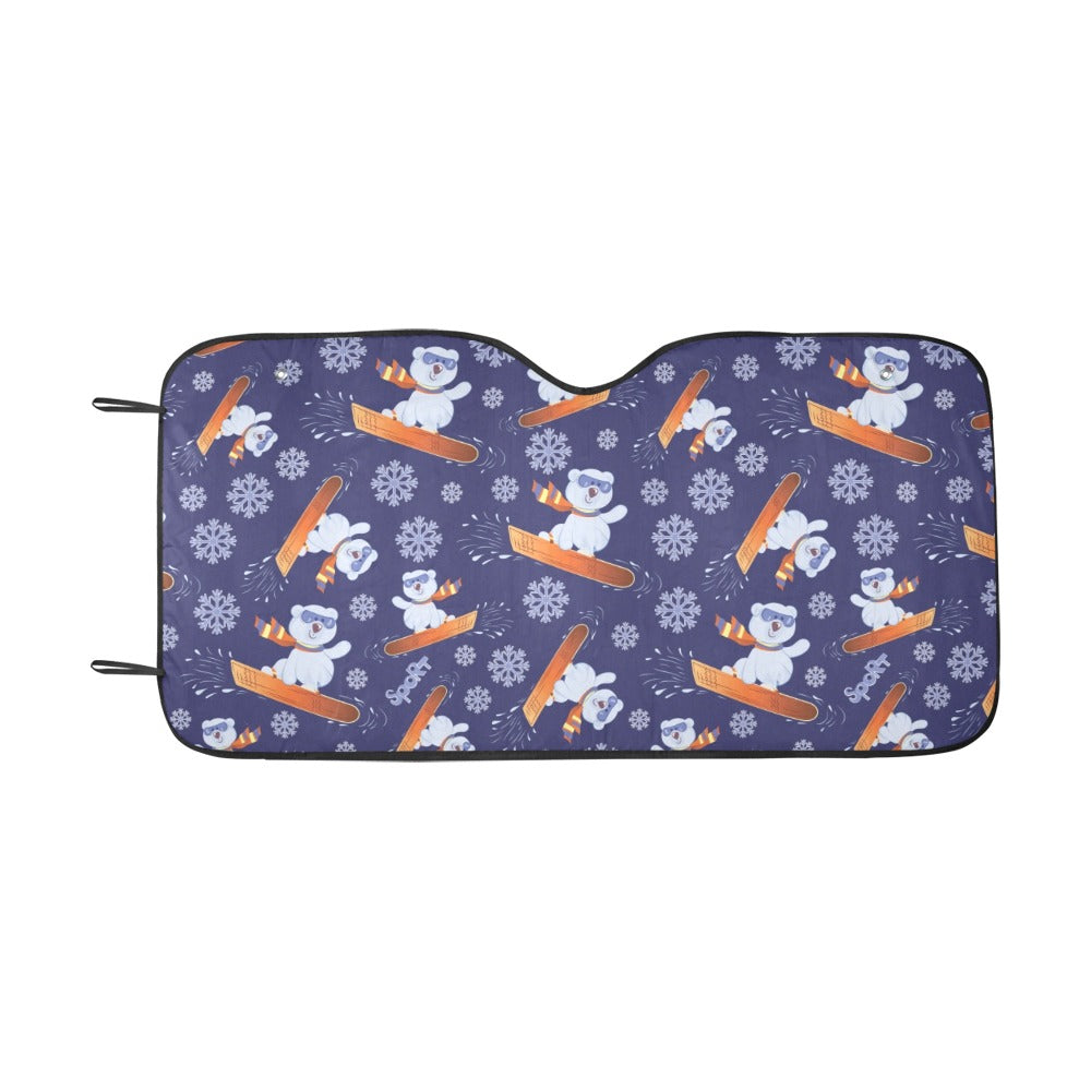 Snowboard Bear Print Design LKS305 Car front Windshield Sun Shade