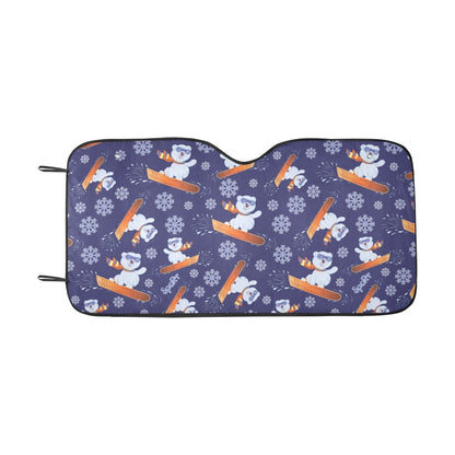 Snowboard Bear Print Design LKS305 Car front Windshield Sun Shade